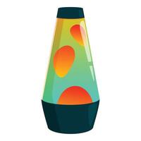 Classic lava lamp glowing with orange bubbles vector