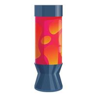Red lava lamp standing on white background vector