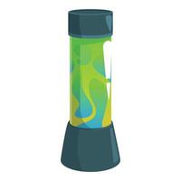 Green lava lamp bubbling with colorful blobs vector