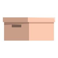 Closed cardboard box with lid lying down vector