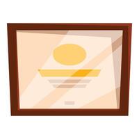 Wooden picture frame with glass containing abstract geometric shapes vector