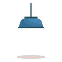 Blue hanging ceiling lamp illuminating the space below vector