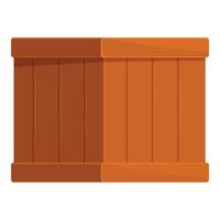 Big wooden box standing on white background vector