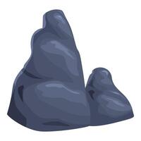 Two big grey rocks forming a mountain range vector