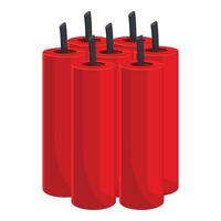 Red dynamite sticks stacked together explosives vector