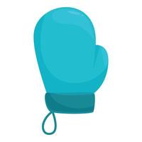 Blue winter mitten hanging on string with knot vector
