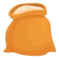 Full burlap sack of flour standing upright vector