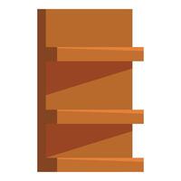 Empty wooden shelf displaying products in store vector
