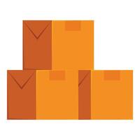 Four cardboard boxes stacked up on top of each other vector