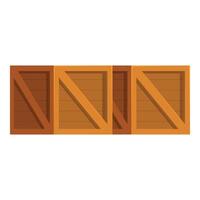 Three wooden crates forming a wall for delivery and storage vector