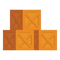 Stack of wooden crates forming a pyramid shape for storage and logistics vector