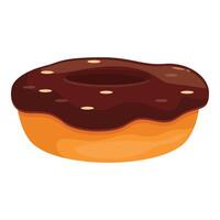 Chocolate donut with sprinkles isolated on white background vector