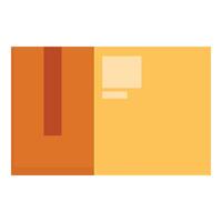 Closed cardboard box with tape and label standing up vector
