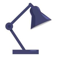 Blue desk lamp standing and illuminating workspace vector