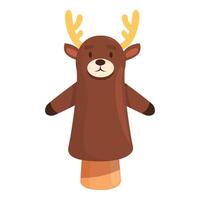 Cute deer hand puppet wearing on a hand vector