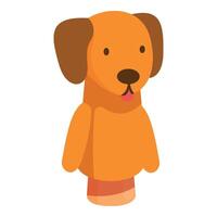 Cute dog hand puppet toy is waiting for a puppeteer vector