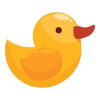 Yellow rubber duck toy floating on water surface vector