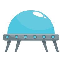 Classic ufo spaceship hovering with blue dome and lights vector