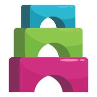 Colorful toy blocks stacked on top of each other vector