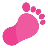 Pink footprint representing a step in the right direction vector