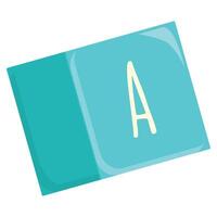 Blue keyboard button with letter a for typing vector