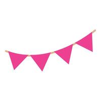 Pink party bunting hanging on a string decoration vector