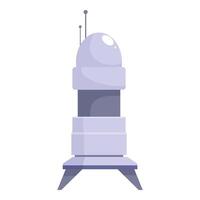 Futuristic communication tower sending signals into space vector