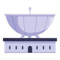 Large satellite dish exploring the universe on top of observatory vector