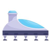 Futuristic building with glass roof for space colonization project vector