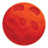 Red planet mars is floating in space with craters vector