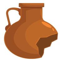 Old clay pot broken on white background vector