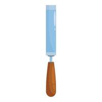 Sharp chisel with wooden handle for carpentry work vector
