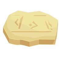 Ancient stone tablet with carved symbols representing lost civilization vector