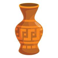 Ancient clay vase showing traditional geometric pattern vector