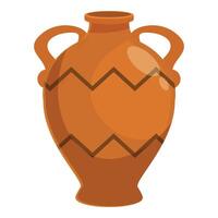 Ancient clay amphora with handles for storing wine or oil vector