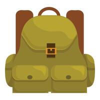 Large empty backpack standing upright ready for travel vector