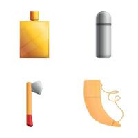 Huntsman equipment icons set cartoon vector. Attribute for hunting vector