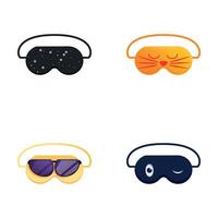 Face mask icons set cartoon vector. Nightwear element for resting and relaxation vector
