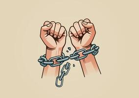 Break the Chains of Human Trafficking vector