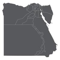 Egypt map. Map of Egypt in administrative provinces in grey color vector