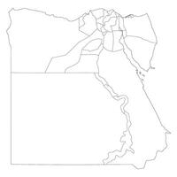 Egypt map. Map of Egypt in administrative provinces in white color vector