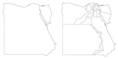 Egypt map. Map of Egypt in white set vector
