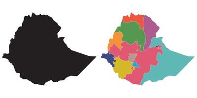 Ethiopia map. Map of Ethiopia in set vector
