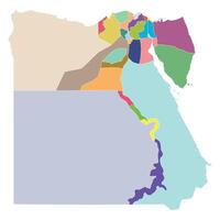 Egypt map. Map of Egypt in administrative provinces in multicolor vector