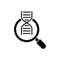magnifying glass with DNA icon vector