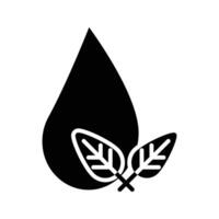 Water drop with leaf icon vector