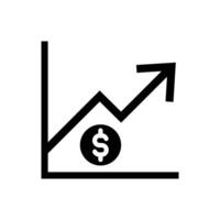 increase graph and money icon vector