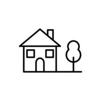 house with a tree icon vector