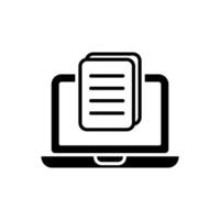 document on laptop icon vector