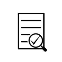 document with checkmark and magnifying glass icon vector